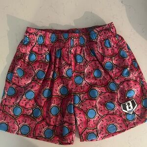 Pink Donut Pattern Athletic Shorts